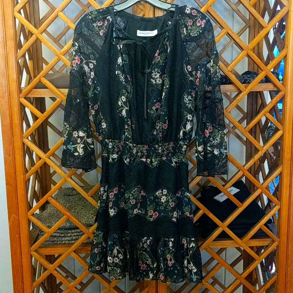 Amanda Uprichard Lace Floral Dress